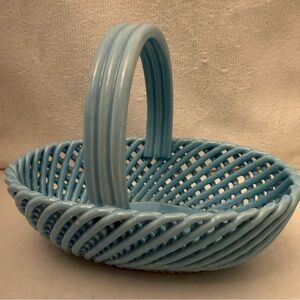 The Creative Circle Gifts And Decorative Accessories Porcelain Basket Blue